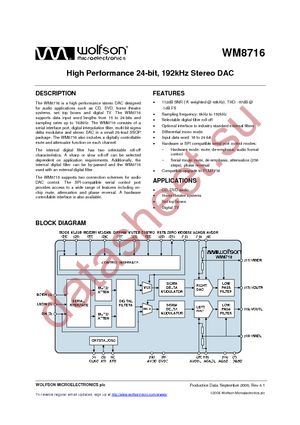 WM8716SEDS/R datasheet  